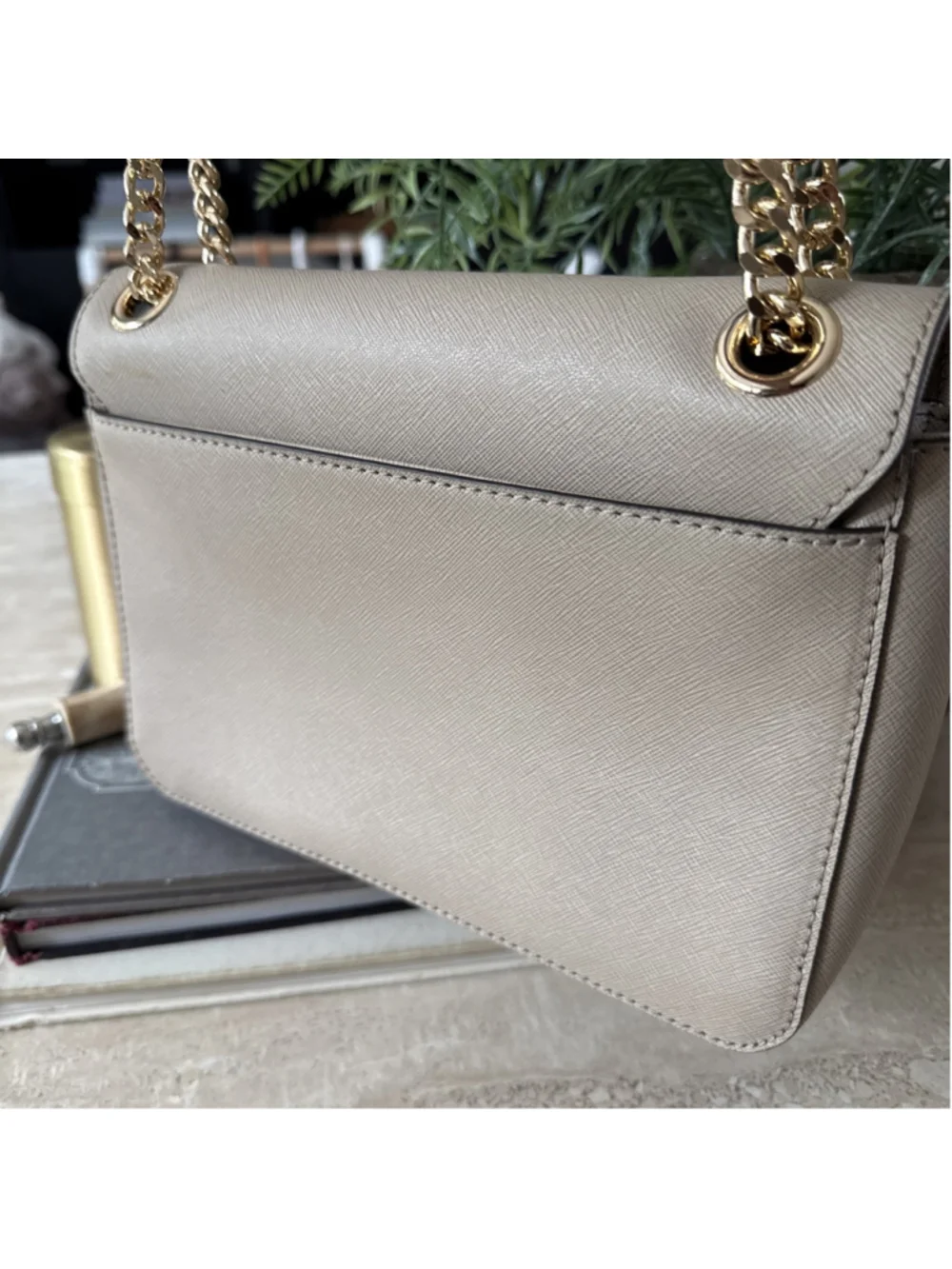 Michael Kors Brandi Leather Shoulder Bag Gold Hardware NWOT